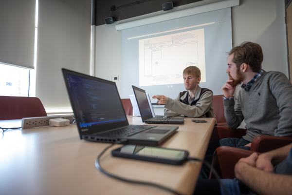 Student with computer